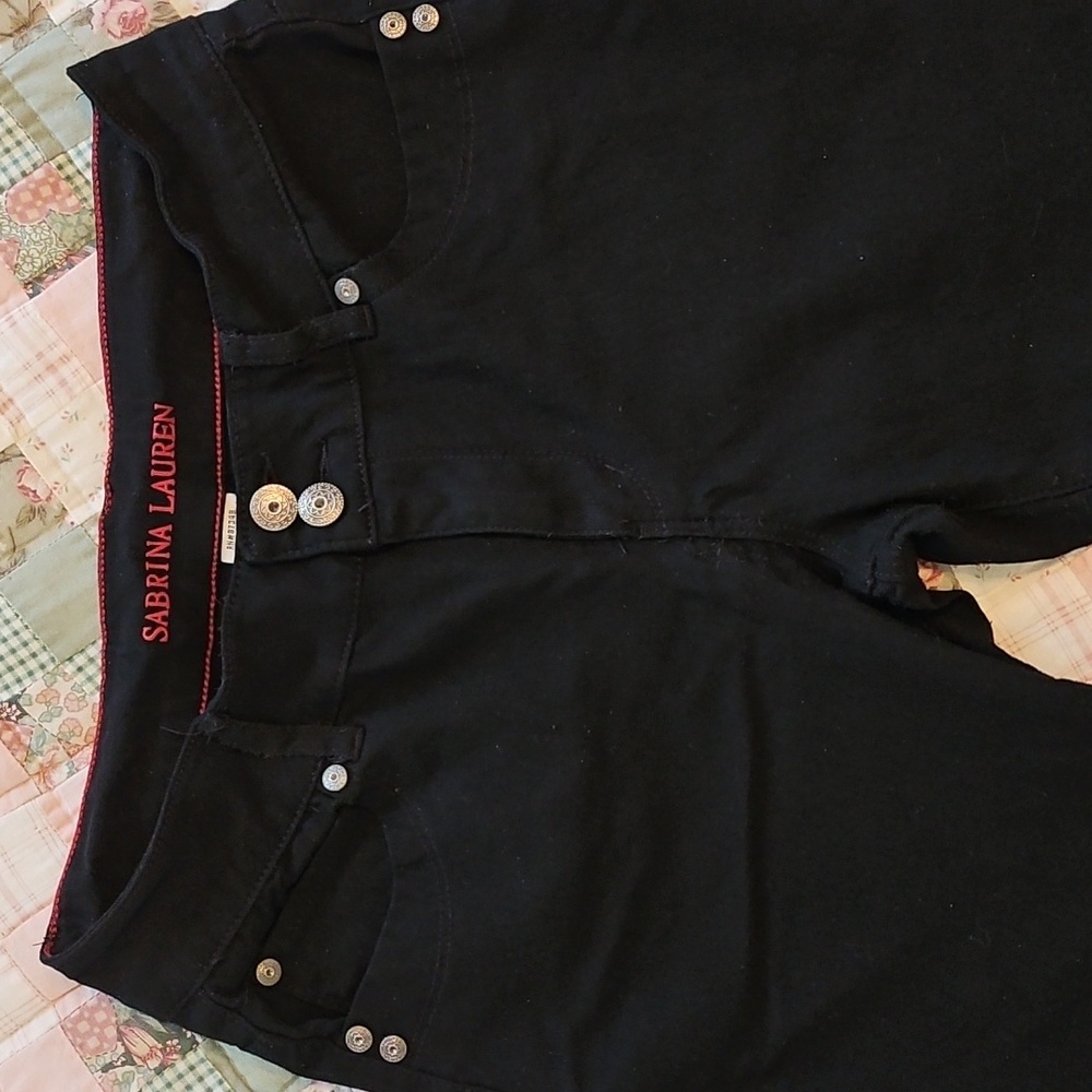 Sabrina Lauren  Black  Mid Rise Stetch Jeans  Size 10 - Picture 1 of 7